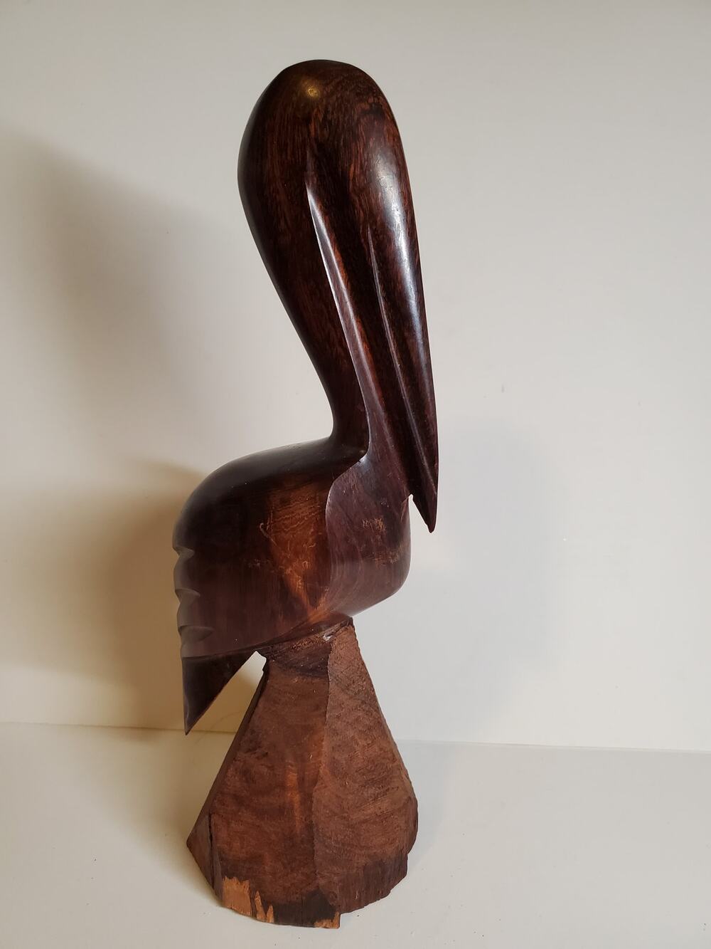 Wooden Pelican Figurine - 9"